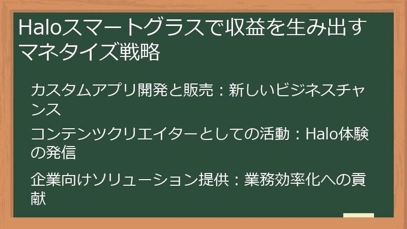 Haloスマートグラスで収益を生み出すマネタイズ戦略