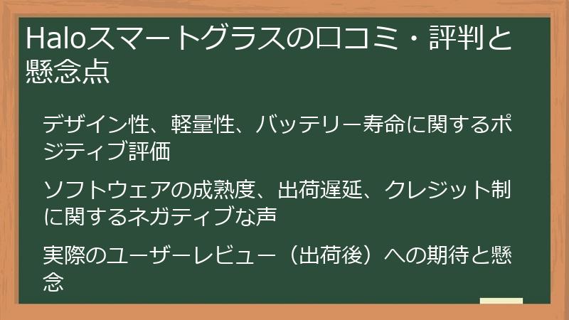 Haloスマートグラスの口コミ・評判と懸念点
