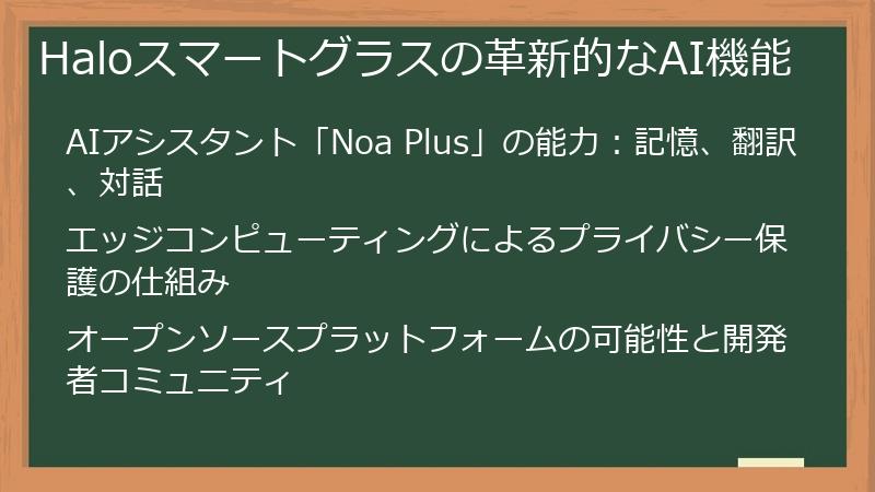 Haloスマートグラスの革新的なAI機能