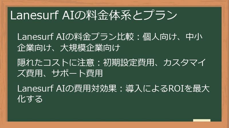 Lanesurf AIの料金体系とプラン