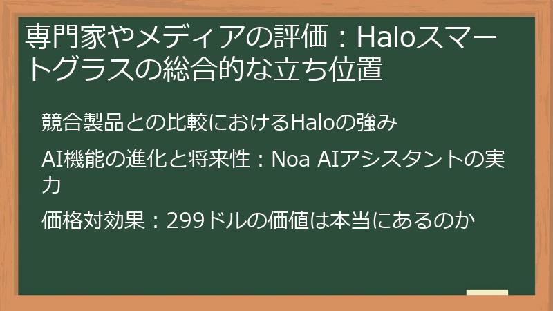 専門家やメディアの評価：Haloスマートグラスの総合的な立ち位置