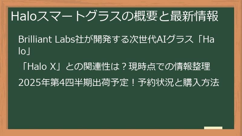 Haloスマートグラスの概要と最新情報