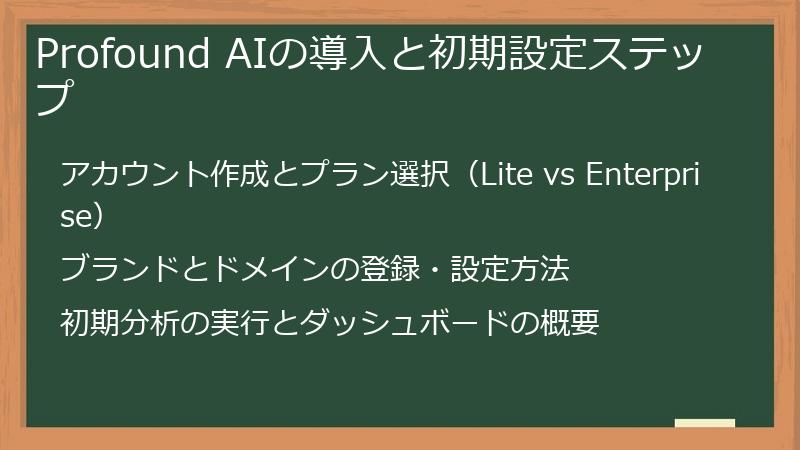 Profound AIの導入と初期設定ステップ