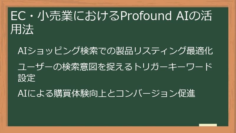 EC・小売業におけるProfound AIの活用法