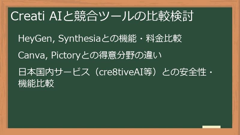 Creati AIと競合ツールの比較検討
