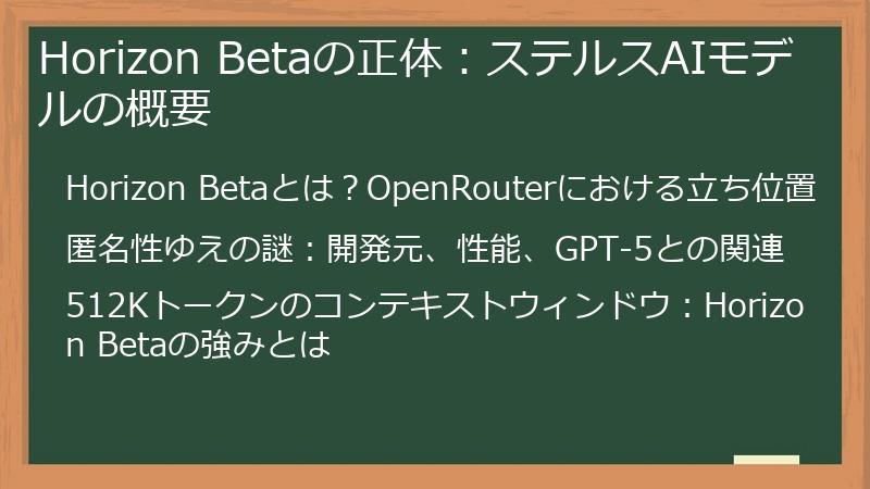 Horizon Betaの正体：ステルスAIモデルの概要