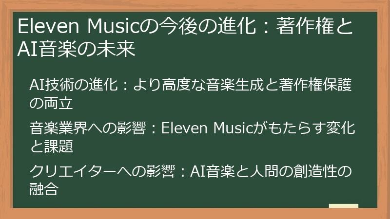 Eleven Musicの今後の進化：著作権とAI音楽の未来