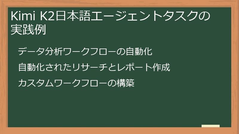 Kimi K2日本語エージェントタスクの実践例