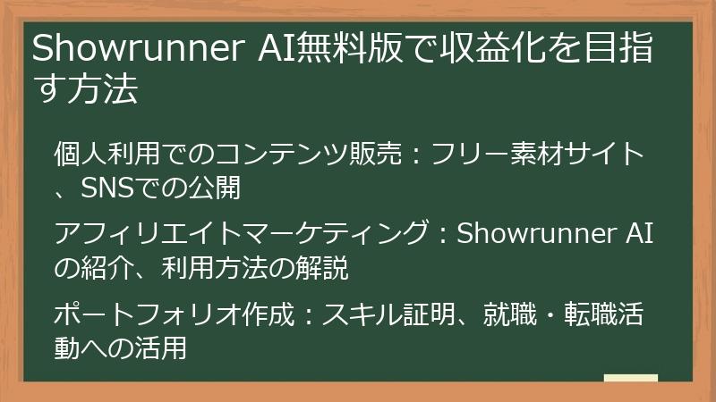 Showrunner AI無料版で収益化を目指す方法