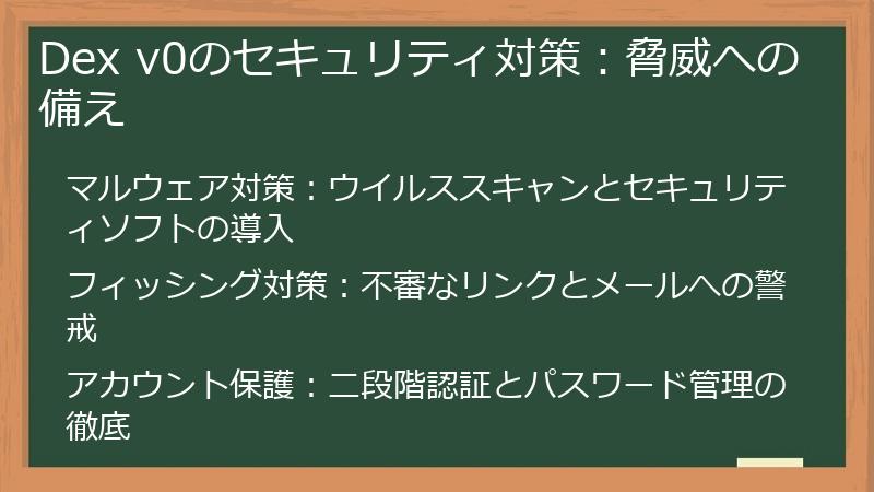Dex v0のセキュリティ対策：脅威への備え