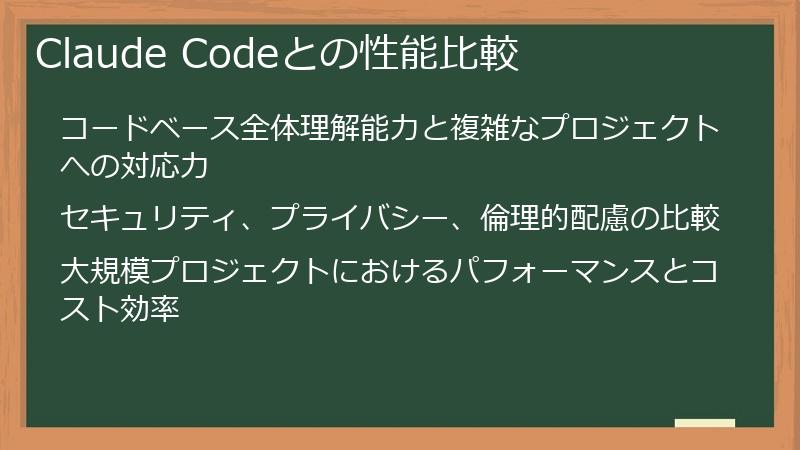 Claude Codeとの性能比較