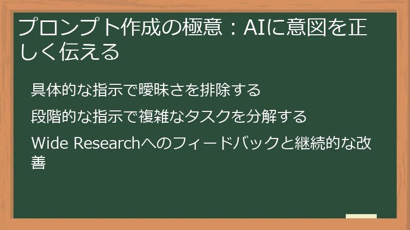 プロンプト作成の極意：AIに意図を正しく伝える