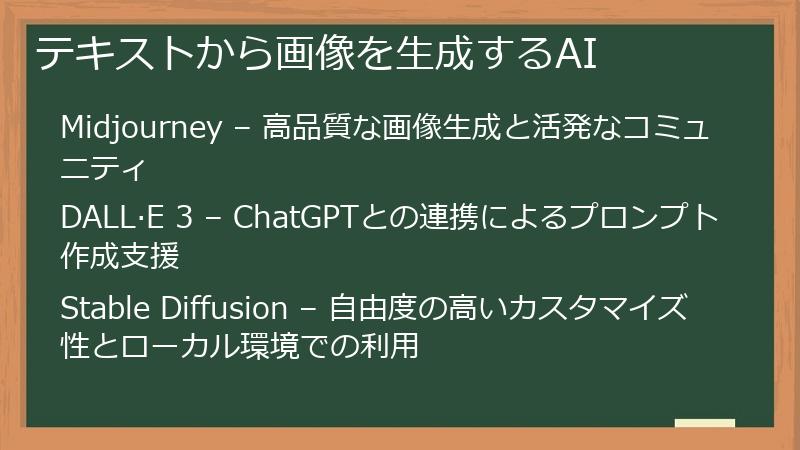 テキストから画像を生成するAI
