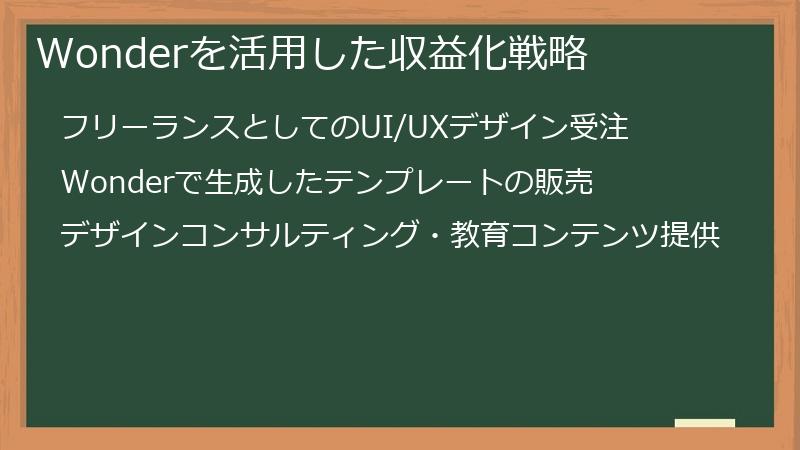 Wonderを活用した収益化戦略