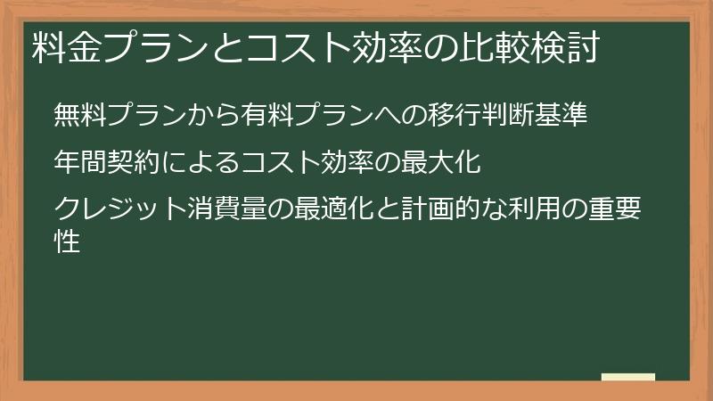 料金プランとコスト効率の比較検討