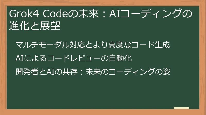 Grok4 Codeの未来：AIコーディングの進化と展望