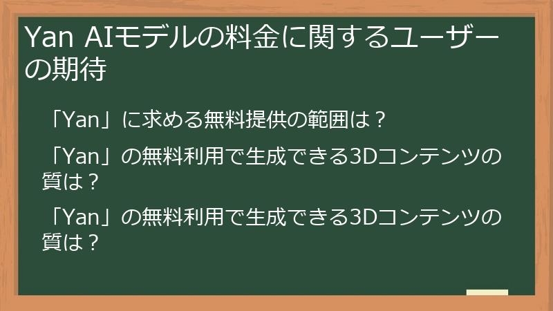 Yan AIモデルの料金に関するユーザーの期待