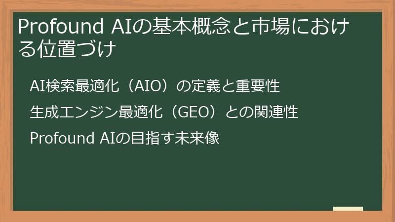 Profound AIの基本概念と市場における位置づけ
