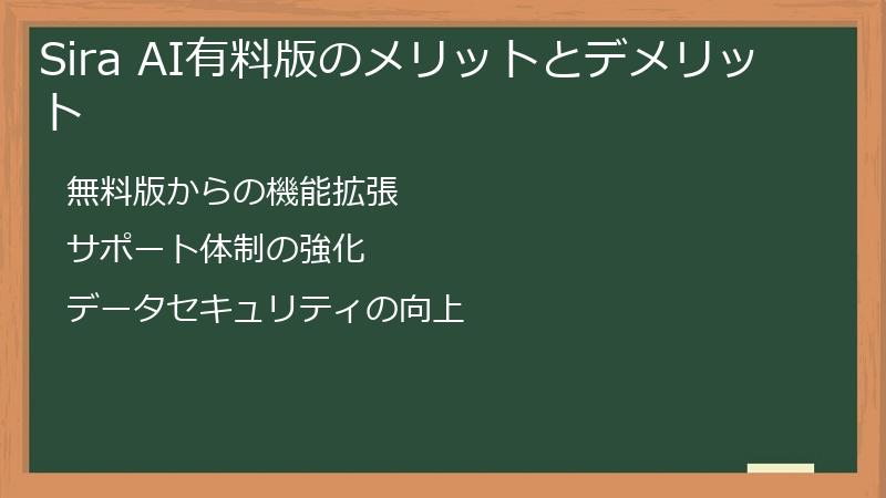Sira AI有料版のメリットとデメリット