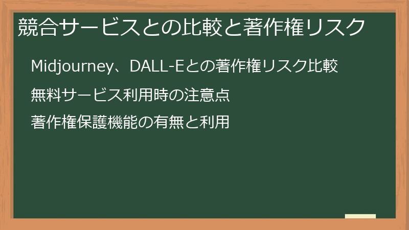 競合サービスとの比較と著作権リスク