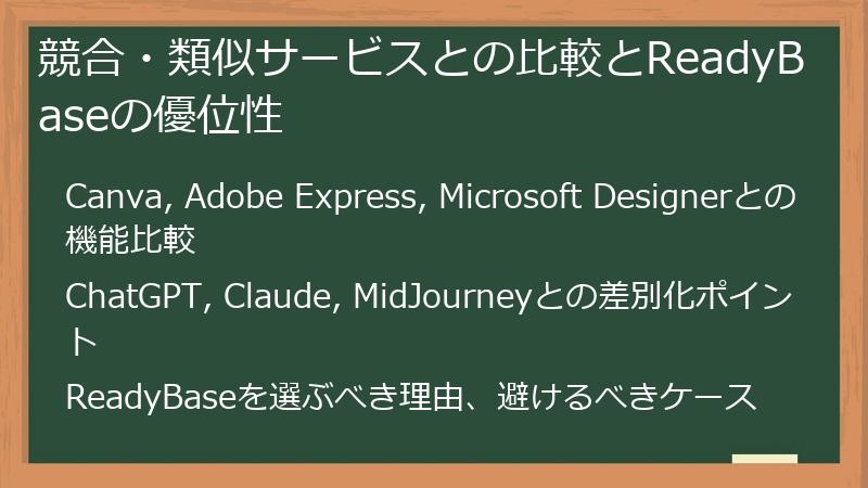 競合・類似サービスとの比較とReadyBaseの優位性