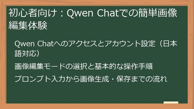 初心者向け：Qwen Chatでの簡単画像編集体験