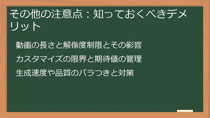 その他の注意点：知っておくべきデメリット