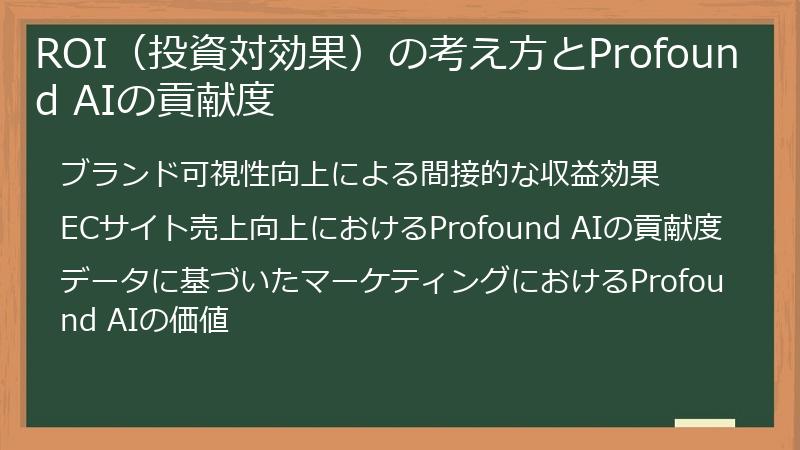 ROI（投資対効果）の考え方とProfound AIの貢献度