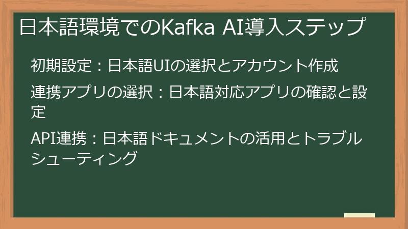日本語環境でのKafka AI導入ステップ