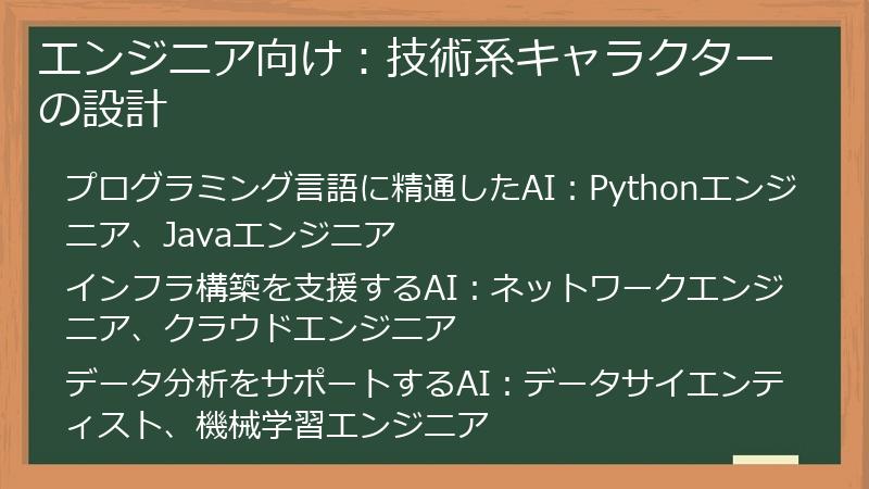 エンジニア向け：技術系キャラクターの設計