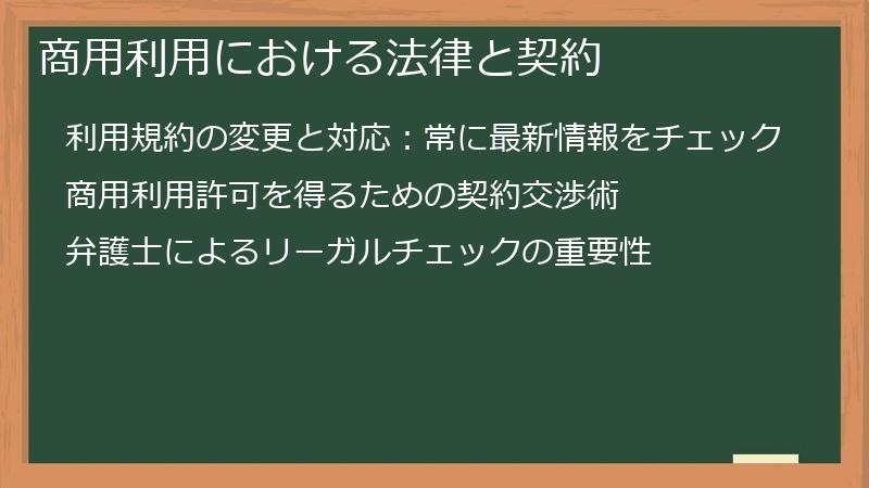 商用利用における法律と契約