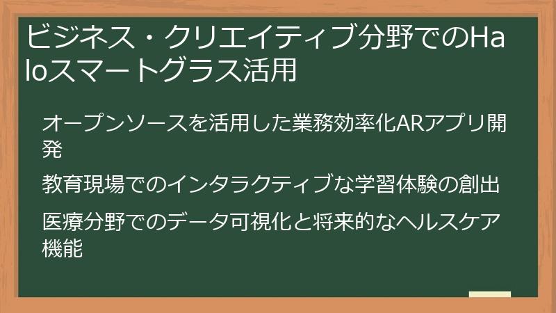 ビジネス・クリエイティブ分野でのHaloスマートグラス活用
