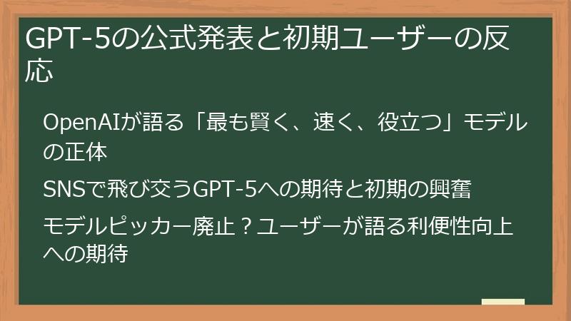 GPT-5の公式発表と初期ユーザーの反応
