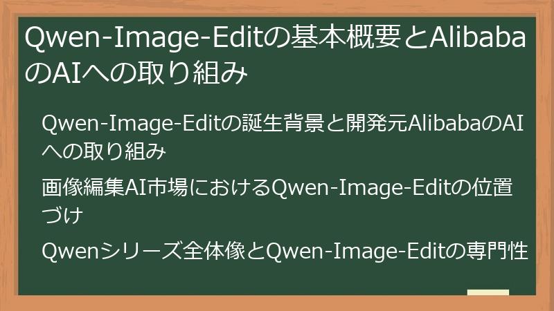 Qwen-Image-Editの基本概要とAlibabaのAIへの取り組み