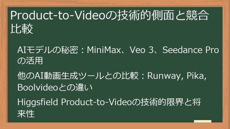 Product-to-Videoの技術的側面と競合比較