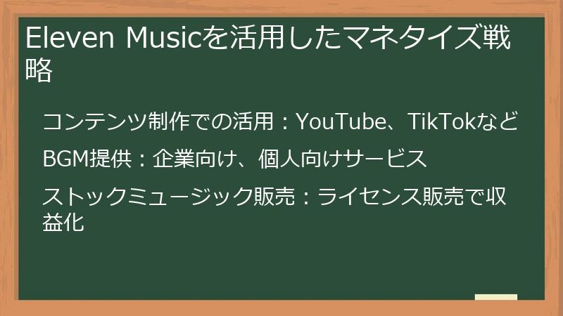 Eleven Musicを活用したマネタイズ戦略