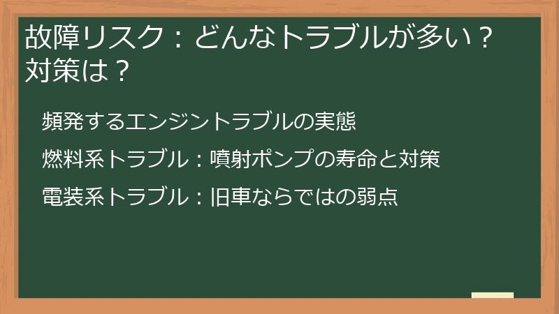 故障リスク：どんなトラブルが多い？対策は？