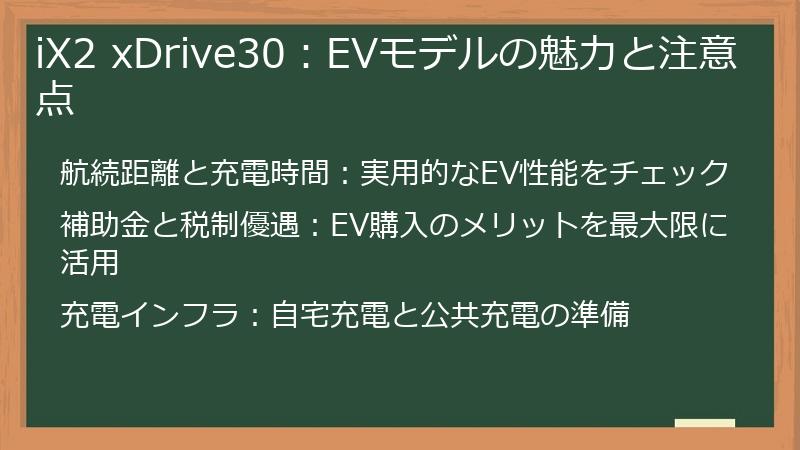 iX2 xDrive30：EVモデルの魅力と注意点
