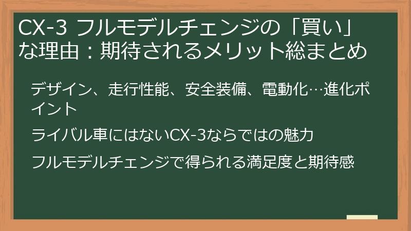 CX-3 フルモデルチェンジの「買い」な理由：期待されるメリット総まとめ