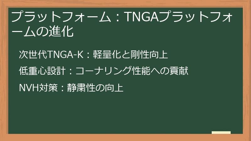 プラットフォーム：TNGAプラットフォームの進化