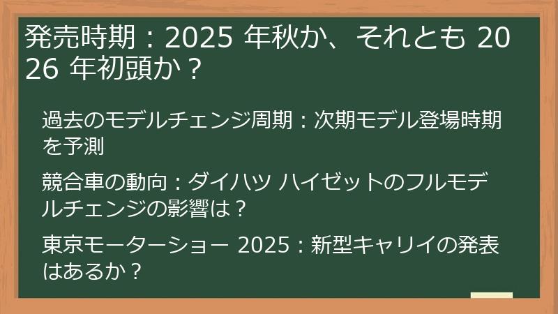 発売時期：2025 年秋か、それとも 2026 年初頭か？
