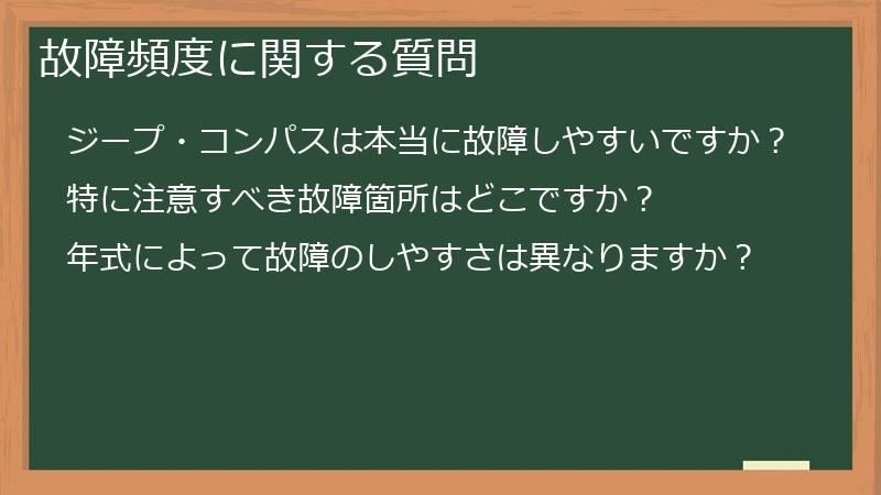 故障頻度に関する質問