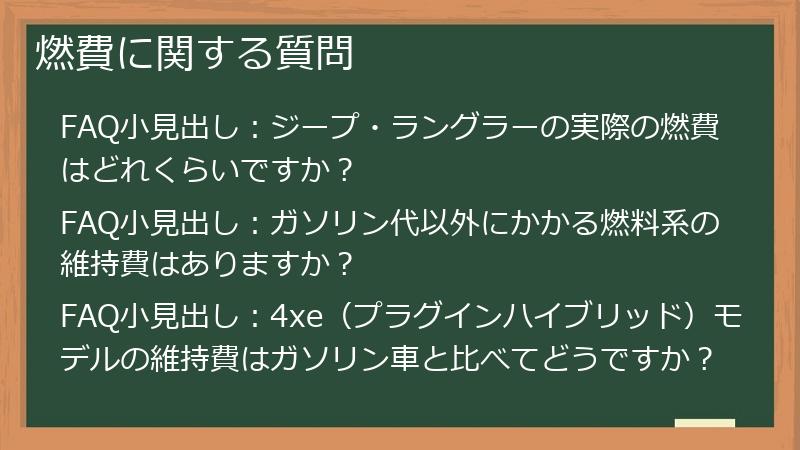 燃費に関する質問