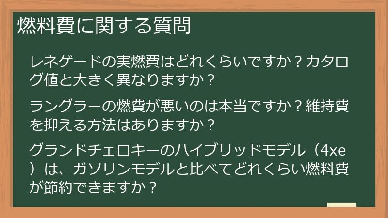 燃料費に関する質問