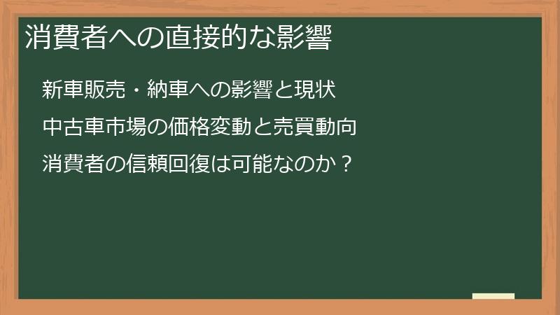 消費者への直接的な影響