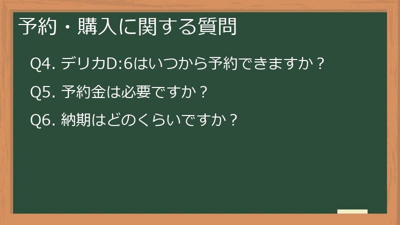 予約・購入に関する質問