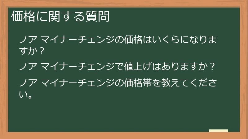 価格に関する質問