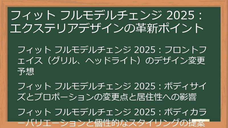 フィット フルモデルチェンジ 2025：エクステリアデザインの革新ポイント