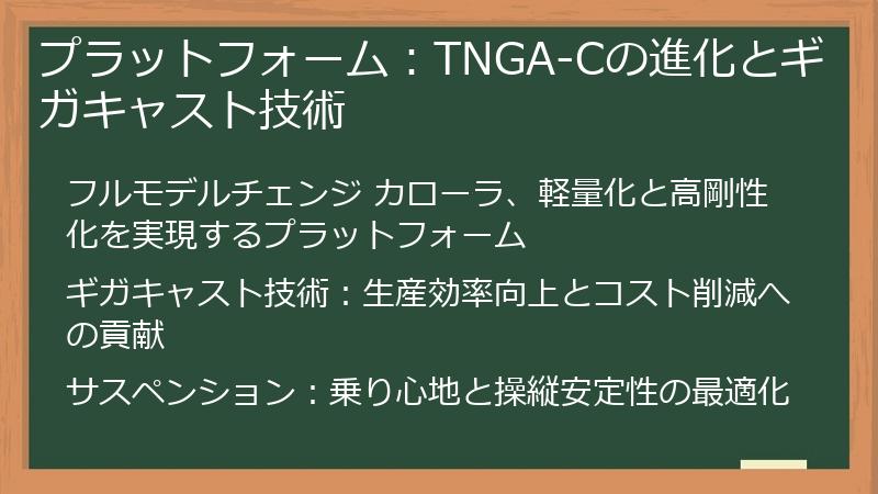 プラットフォーム：TNGA-Cの進化とギガキャスト技術