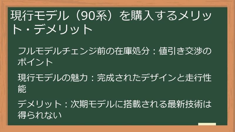 現行モデル（90系）を購入するメリット・デメリット